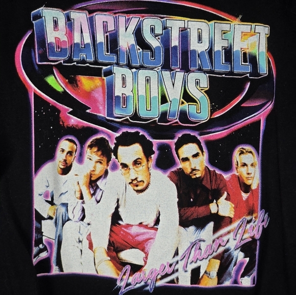 Backstreet Boys Black Larger Than Life T-Shirt Size XL - Picture 2 of 4